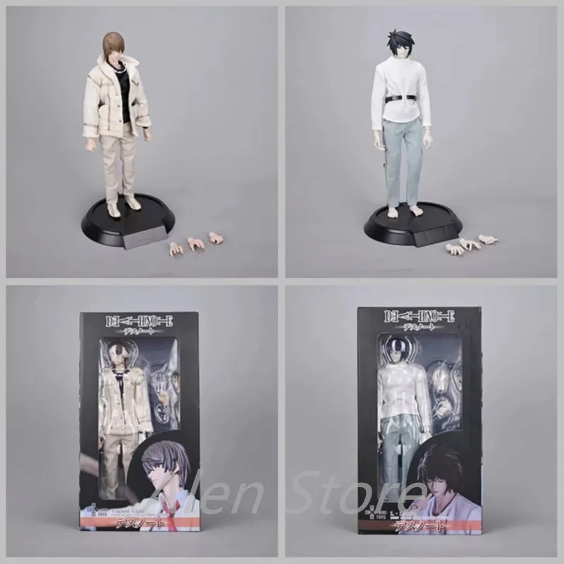 Anime Death Note Figure L Light Yagami Figures Real Clothes Pvc Statue Figure Model Doll Collectible Room Decoration Toys