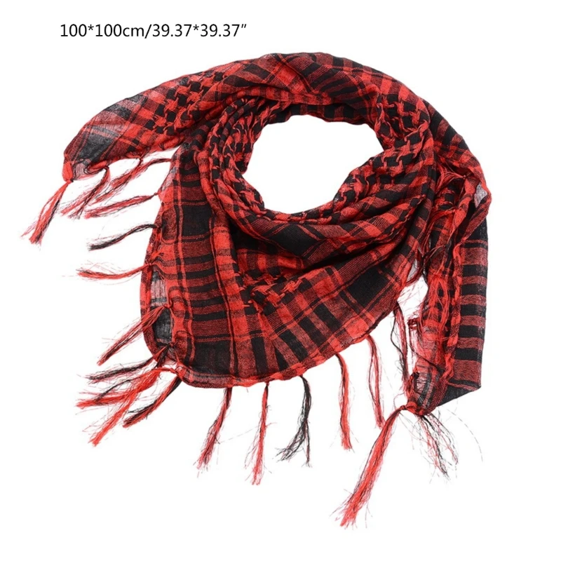 Masculino árabe keffiyeh shemagh cachecol houndstooth deserto cachecóis turbante cabeça envoltórios dropsale