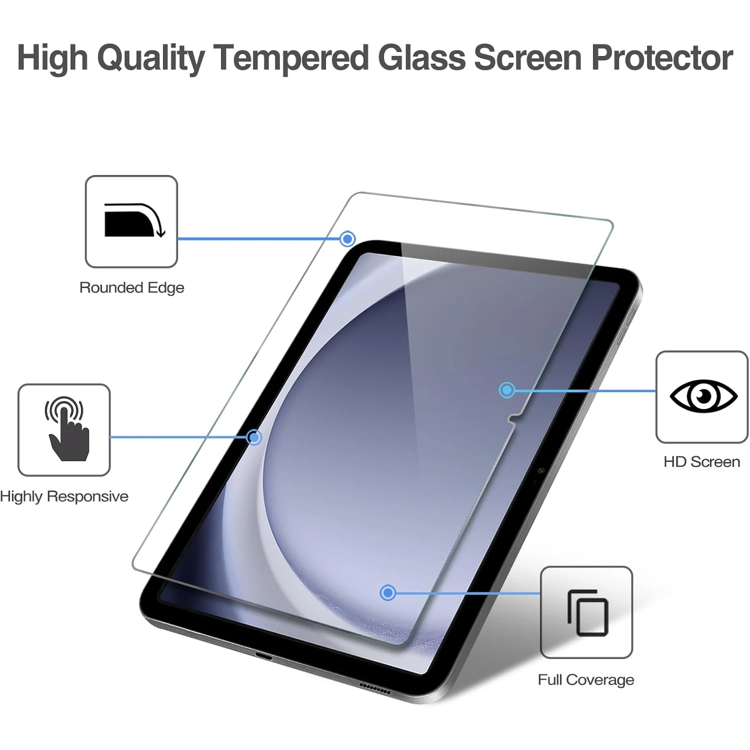 2pcs 9H Tempered Glass For Samsung Galaxy Tab A9 Plus 11'' 2023 SM-X210/X215 Clear Screen Protector Anti Scratch Protective Film
