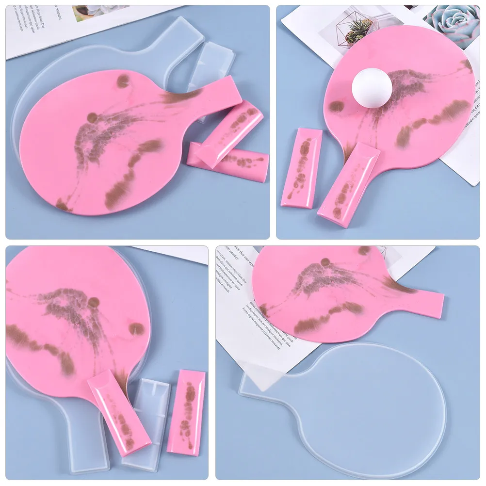 Table Tennis Racket Mold High Quality Silicone DIY Crystal Epoxy Mold Creative Ornaments Making Decoration Tool