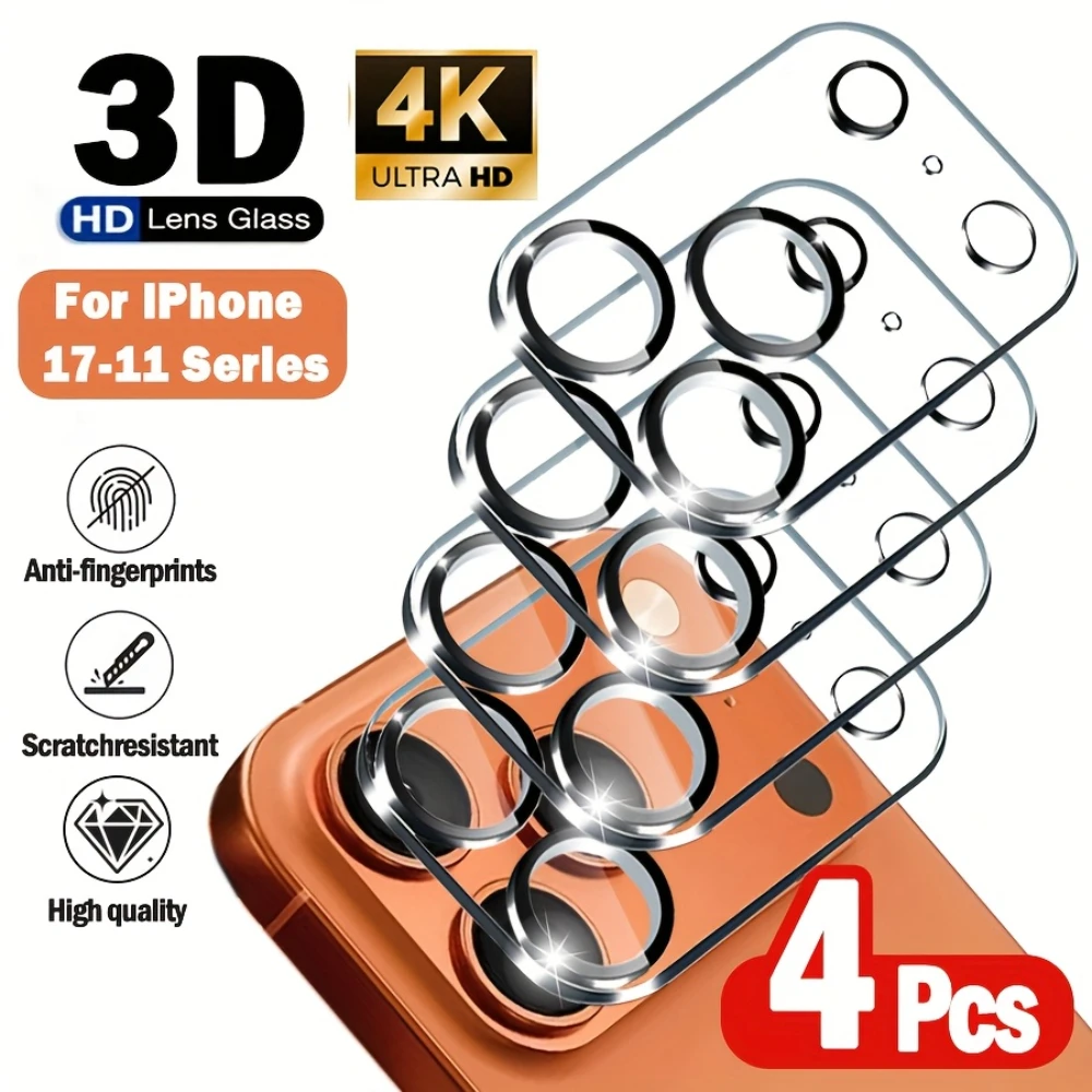 NNBILI 4 قطعة واقي كاميرا من الزجاج المقسى لهاتف iPhone 17 Pro Max 16 15 14 13 12 11 Pro MAX Mini 17Air Series تغطية كاملة للعدسات #1