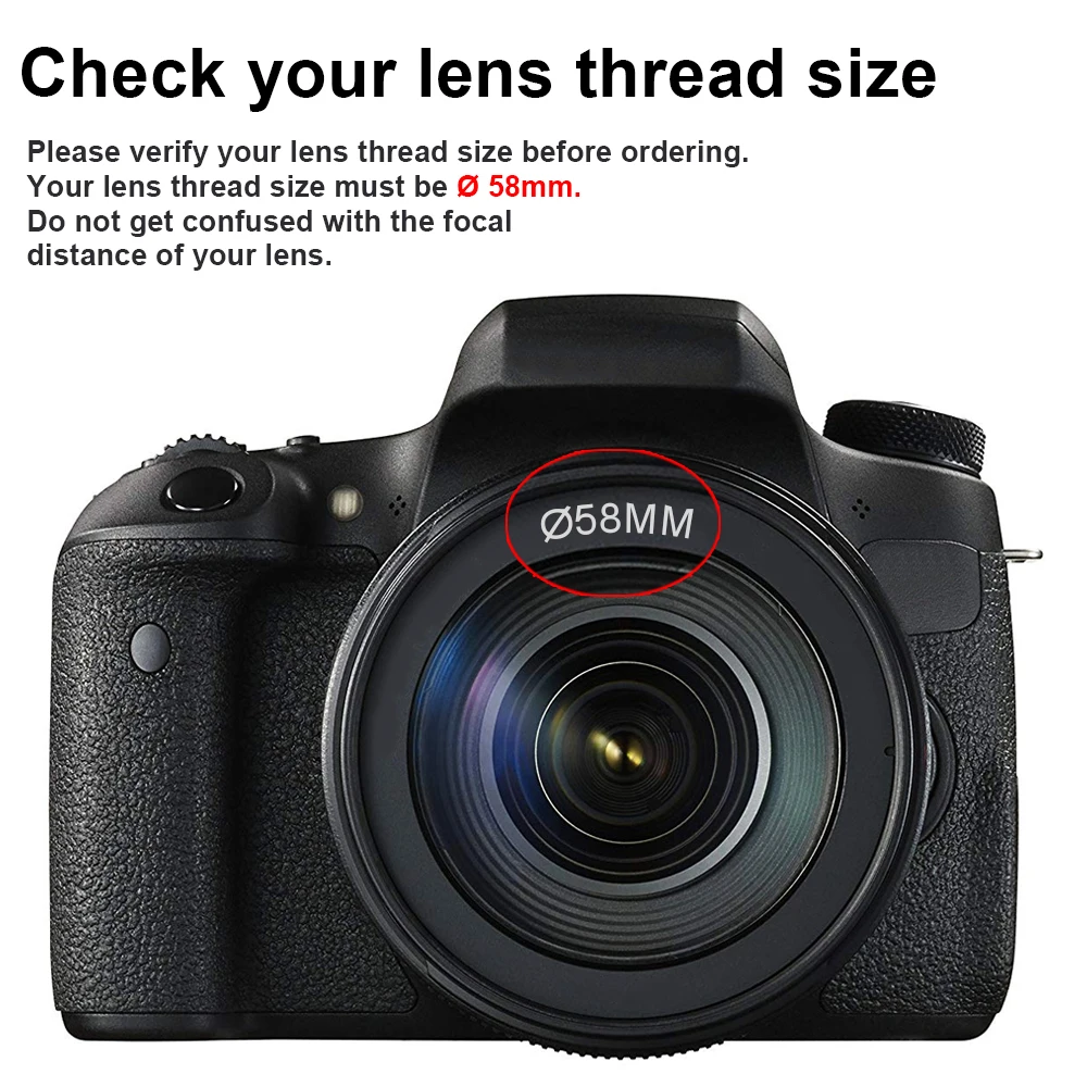 58MM 0.35X Professional Fisheye Wide Angle Lens Macro Lens for Canon EOS Rebel 70D 77D 80D 90D T8i T7 T7i T6i T6s T6 T5i T5 T4i