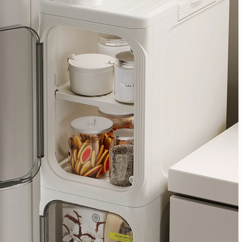 Household bathroom narrow seam storage cabinet, multifunctional foldable with wheels, dust-proof and crevice storage cabinet image 6