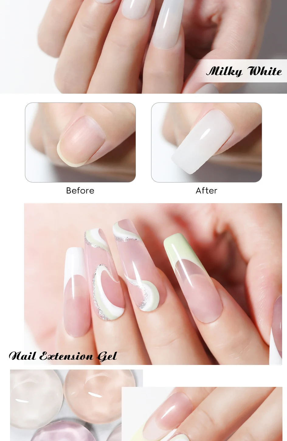Farbiger Rubber Base Coat Clou Beaute Rubber Building Base Coat Jelly Pink Nagelverlängerungs-Gel Nagellack French Nail Gellack – Detail 3
