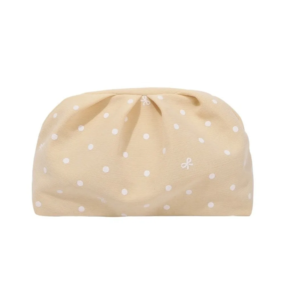 Cozy Polka Dot Soft Toiletry Bag Large Zipper Soft Makeup Bag Lightweight Portable Travel Carrying Bag Travel Use