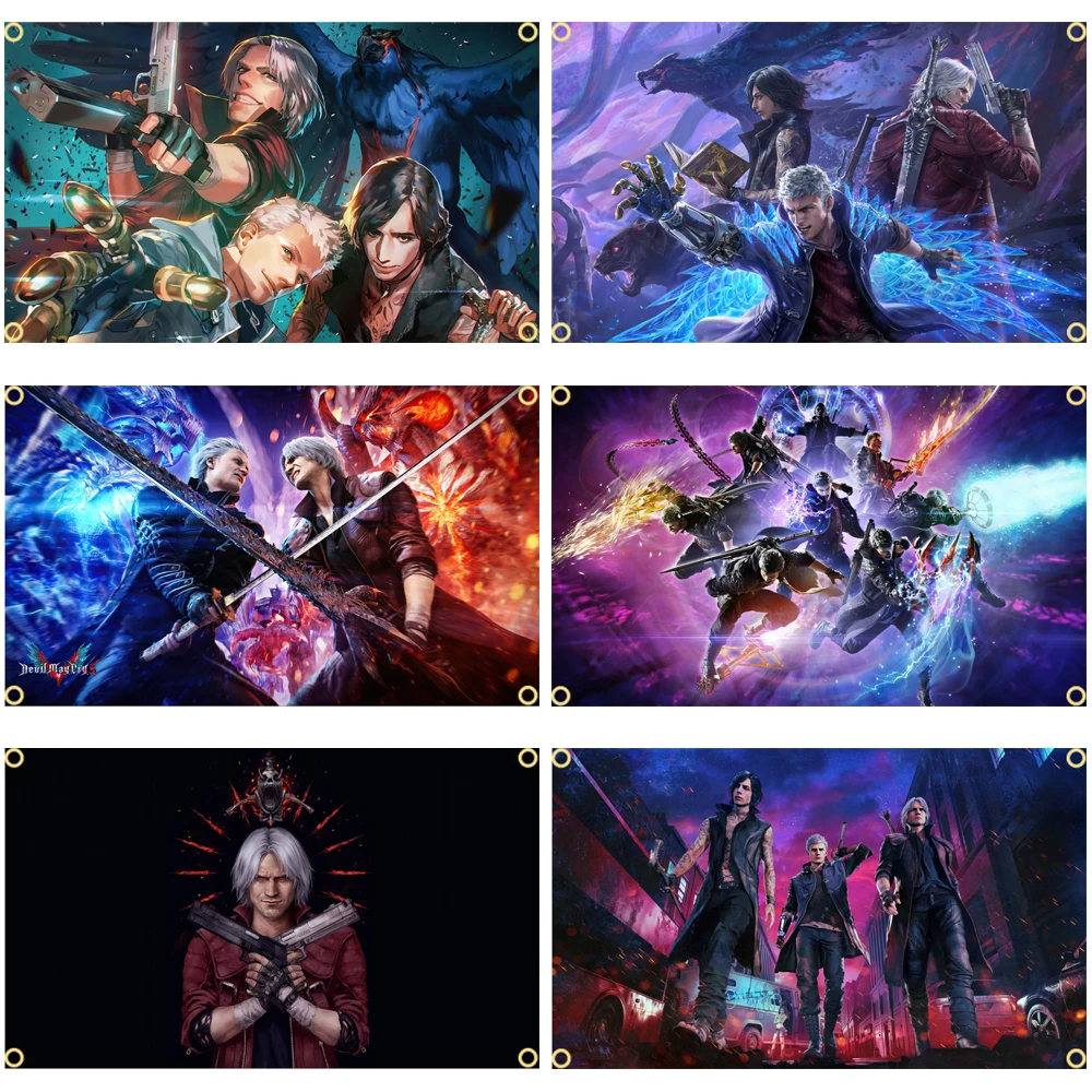 2×3ft 3×5ft Devil Game May Cry Flag Polyester Digital Printed Game Banner Tapestry Curtain For Decor