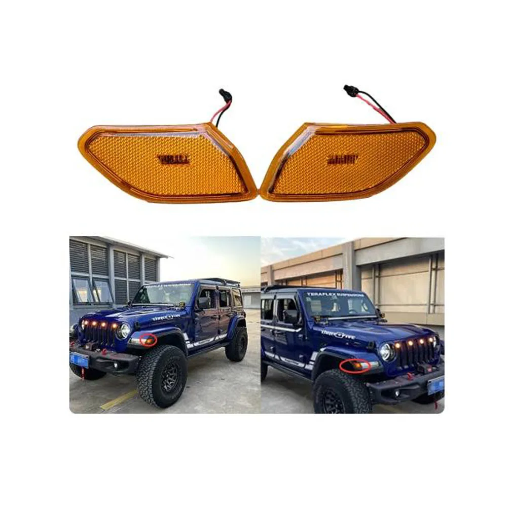 1 Piece Led Front Turn Signal Light Side Marker Light for Jeep Wrangler JL 2018 2019 2020 Led Front Fender Lamp Accessories