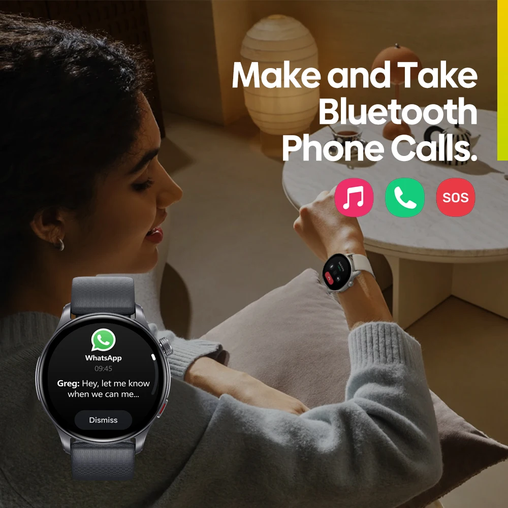 Zeblaze Btalk 3 GPS Smart Watch Health Fitenss Tracker 3ATM Waterproof 1.43" AMOLED Display 60+ Sports Modes Bluetooth Calling