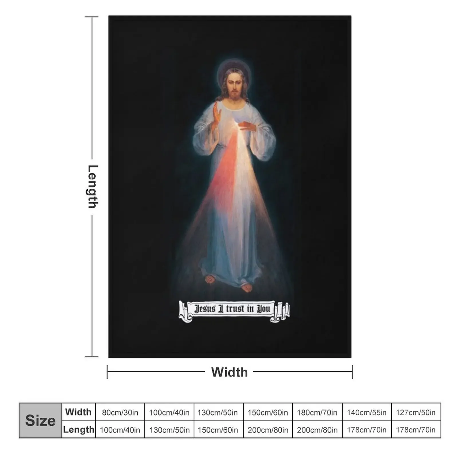 The Divine mercy image, catholic and Christian gifts, Jesus I trust in you Throw Blanket funny gift manga Blankets