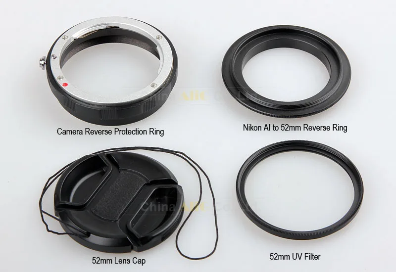 Macro Camera Lens Reverse Adapter Protection Set for Nikon D80 D90 D3300 D3400 D5100 D5200 D5300 D5500 D7000 D7100 D7200 D5 D610
