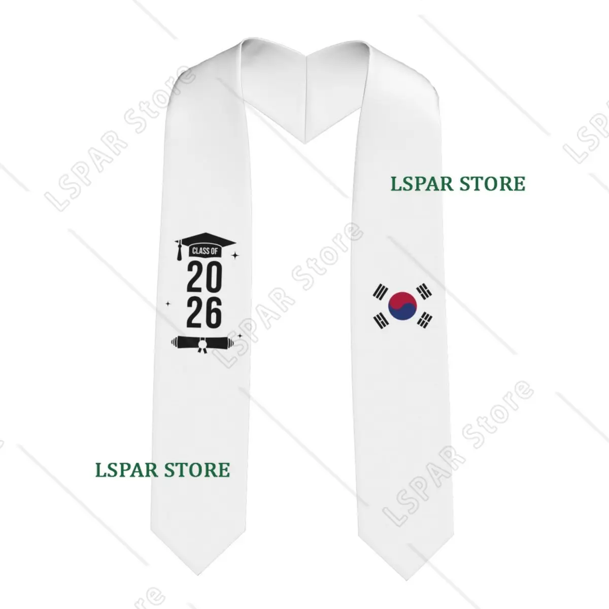

Class Of 2026 South Korea Flag Graduation Stole Sash Scarf For International Students Proud 183CM Long