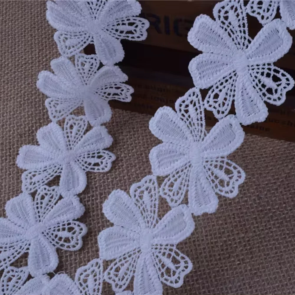 28yards  GOOD QUALITY  white color soft  Milk Silk flower  Lace Fabric Wedding Trim  Size :6.2cm