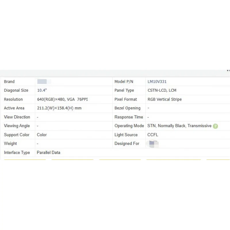 LM10V331 Brand New Original 10.4 Inch LCD Screen