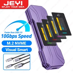 JEYI-carcasa SSD Visual Smart M.2 NVMe con pantalla táctil, adaptador externo M2, USB 3,2, 10G, diseño de súper refrigeración, compatible con UASP Trim