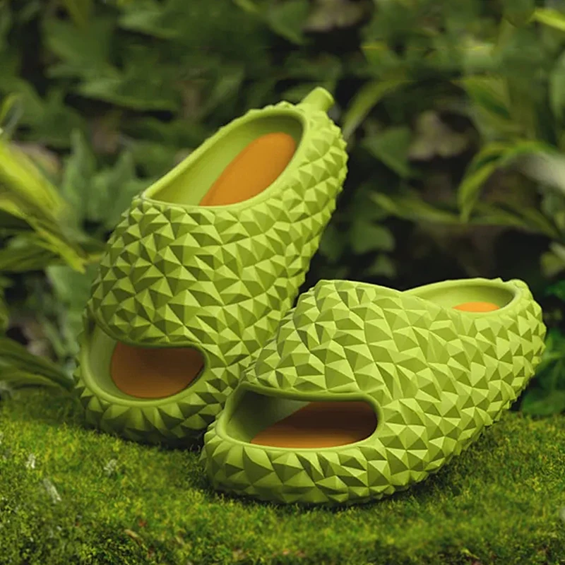 Stepping on Poop Feels Like Summer Fashion Durian Couple's Home Slippers, Internet Famous Women's Outdoor Wear Sandals