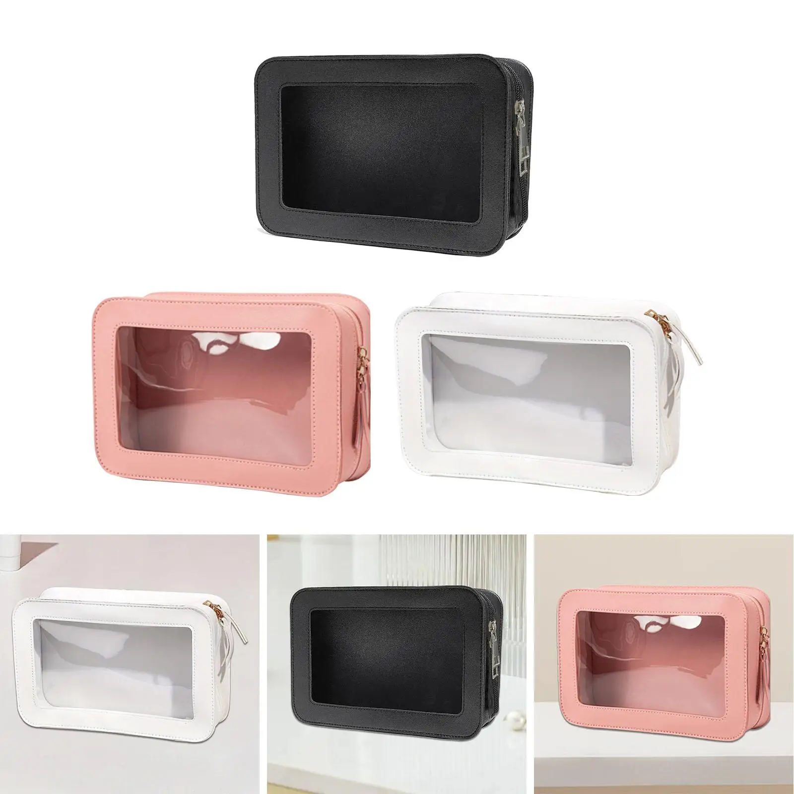 Transparent Makeup Pouch for Women - Portable Cosmetic Storage Solution