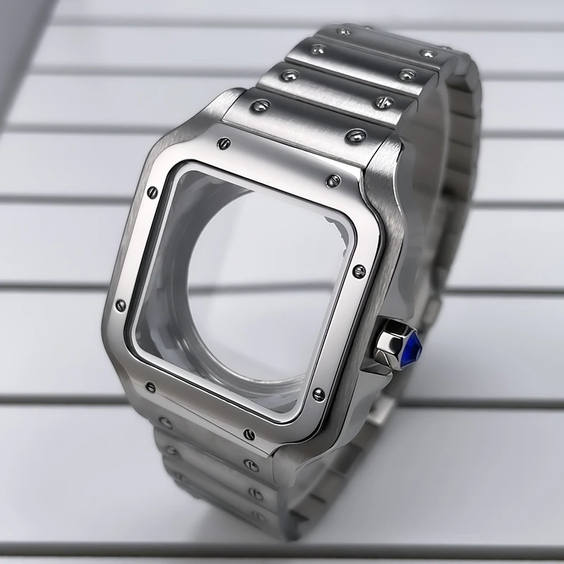 38mm NH35 Quadratisches Gehäuse Schwarz Gold Edelstahl Modifikationsteile für SKX Mod Zubehör Fit Santo Case NH35 NH36 Uhrwerk – Detail 8