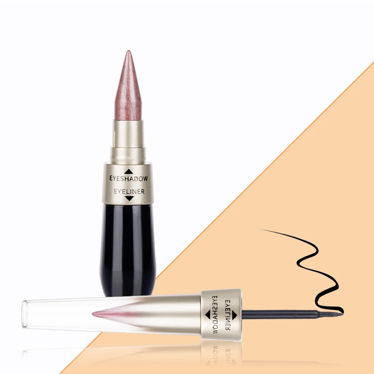 メイクアップ 2 in 1 アイシャドウ アイライナー リキッドペン ダブルエンド アイライナーペンシル アイシャドウ 速乾性 シマーグリッター アイメイクアップツール