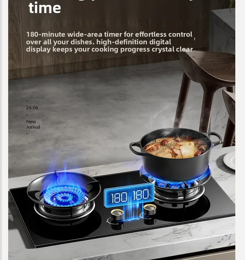 Skyworth 2 Burner Gas Stove Natural Gas LPG Built in Kitchen Stove for Home Use LAL