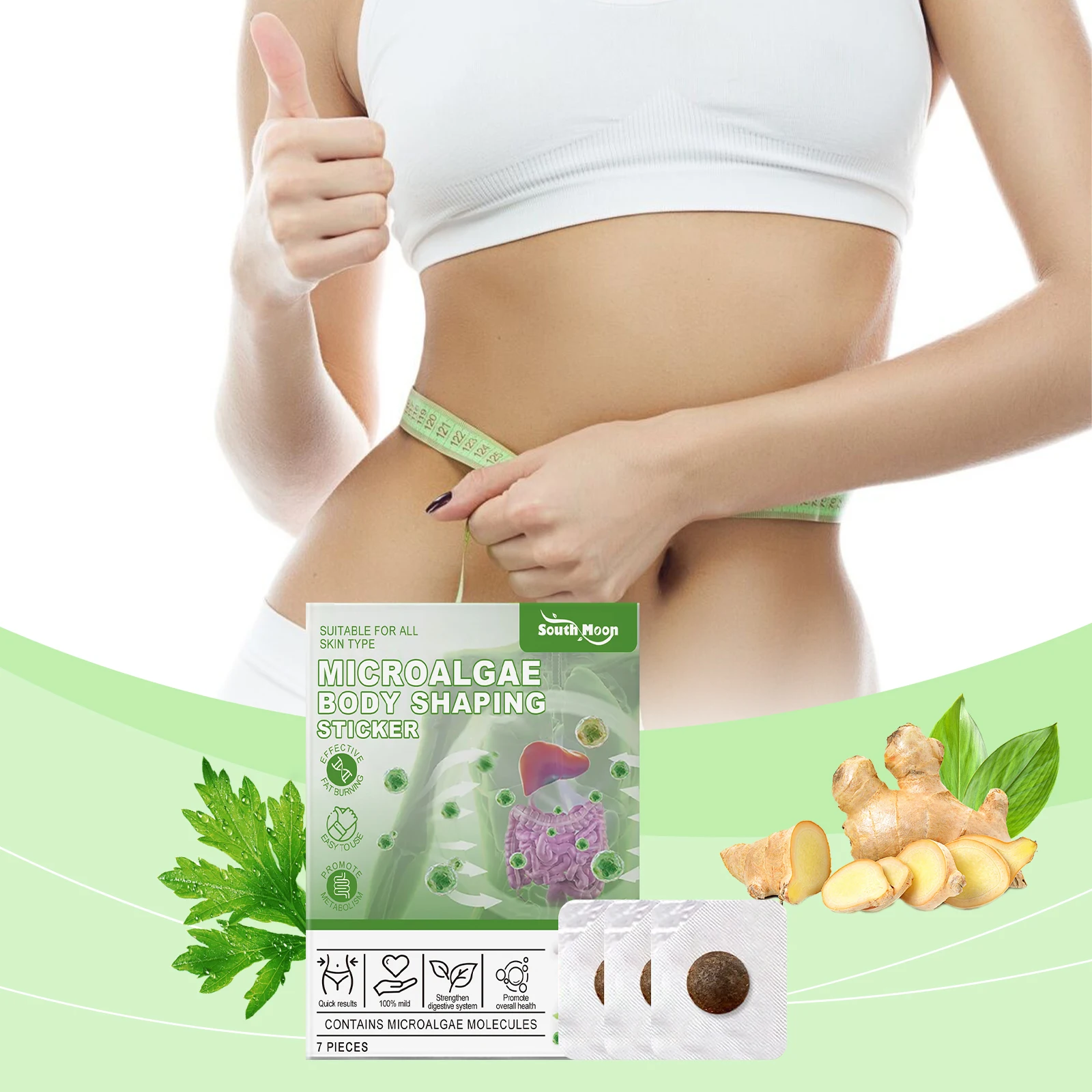 Body Shaping Patches  Belly Toning Pill Fast Burning Fat Lymphatic Improve Stomach Belly Slimming Stickers for Female Male
