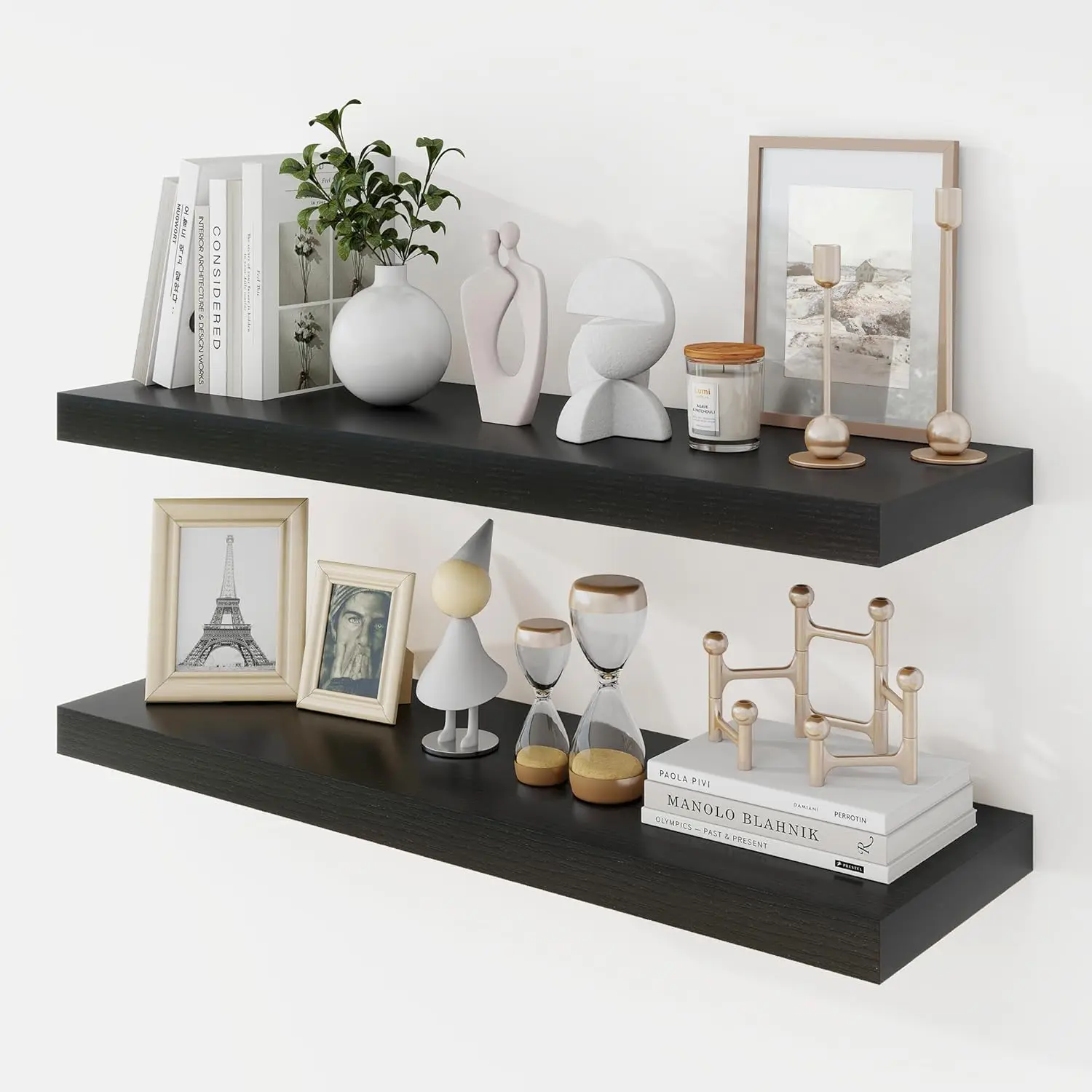 

30 Inch Floating Shelves, 9.3" Deep Floating Shelf Wall Mt, 30" Wall Shelves, Rustic Deep Bookshelf, Large Disp Shelves &...