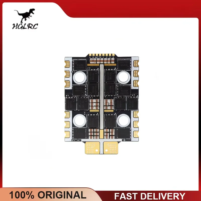 HGLRC 60A 4IN1 MINI ESC 3-8S, 32-bit BL32/AM32 DShot300/600/OneShot/PWM, for FPV Racing Drone Quadcopter RC Part
