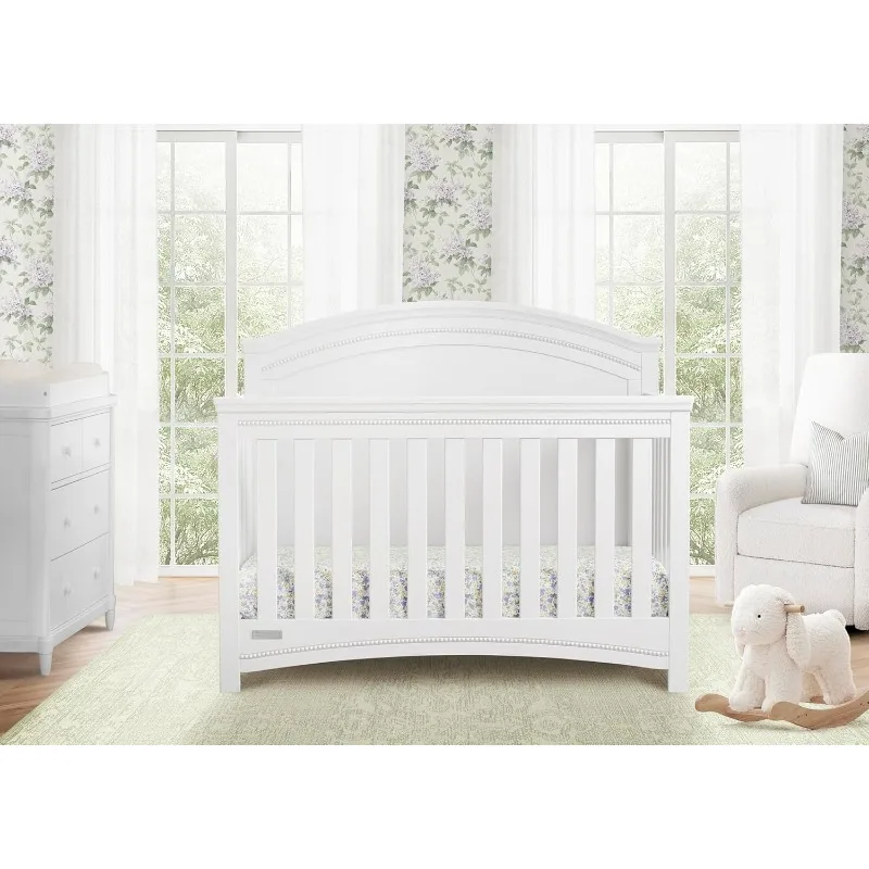 Simmons SlumberTime Emma 4-en-1 Convertible Baby CPull N More - Greenguard Gold ignorez, Bianca White