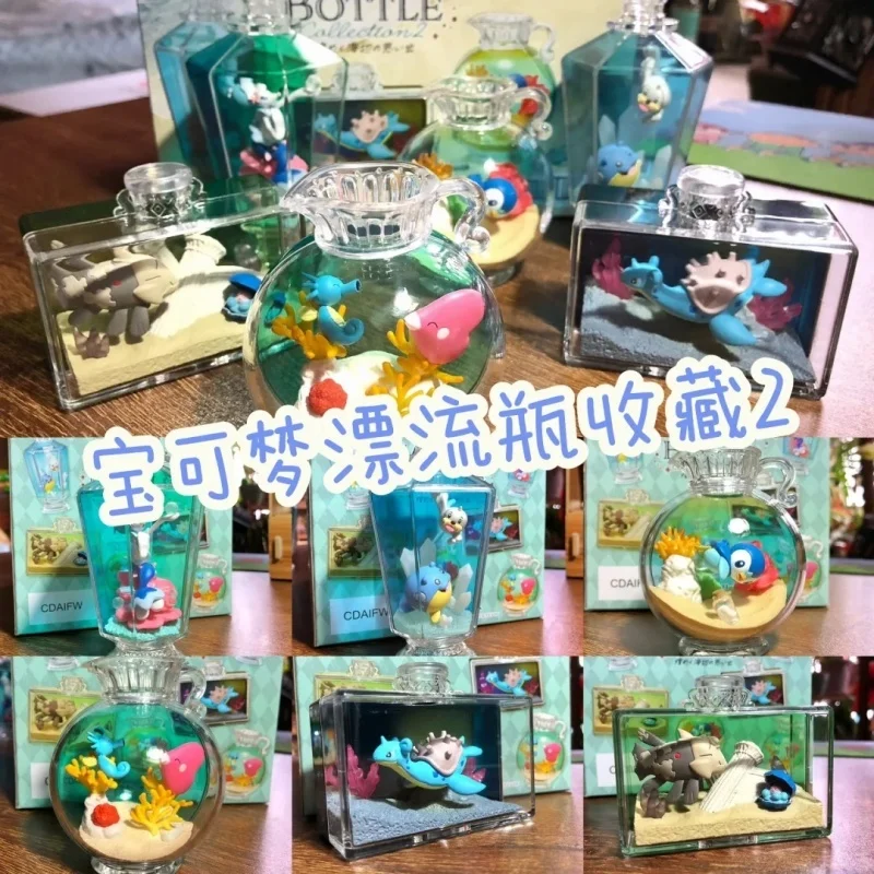

Genuine Re-Ment PokéMon Aqua Bottle Collection 2 Drift Bottle Luvdisc Horsea Piplup Lapras Birthday Surprise Blind Box Toy Gift