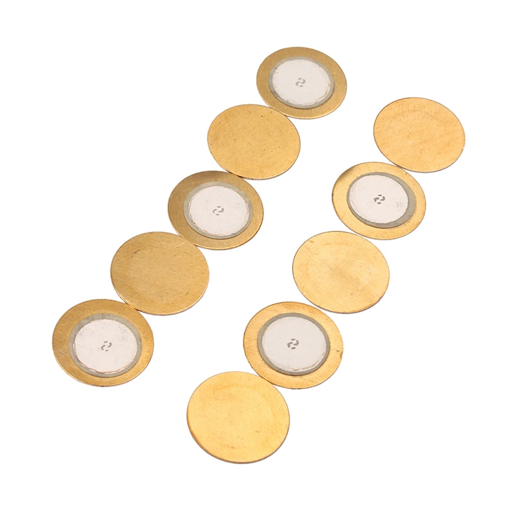 

10 pcs Copper Sheets Piezo Elements Buzzers Film 35mm Brass Ceramic Conductivity Acoustic Guitar Drums Accessories