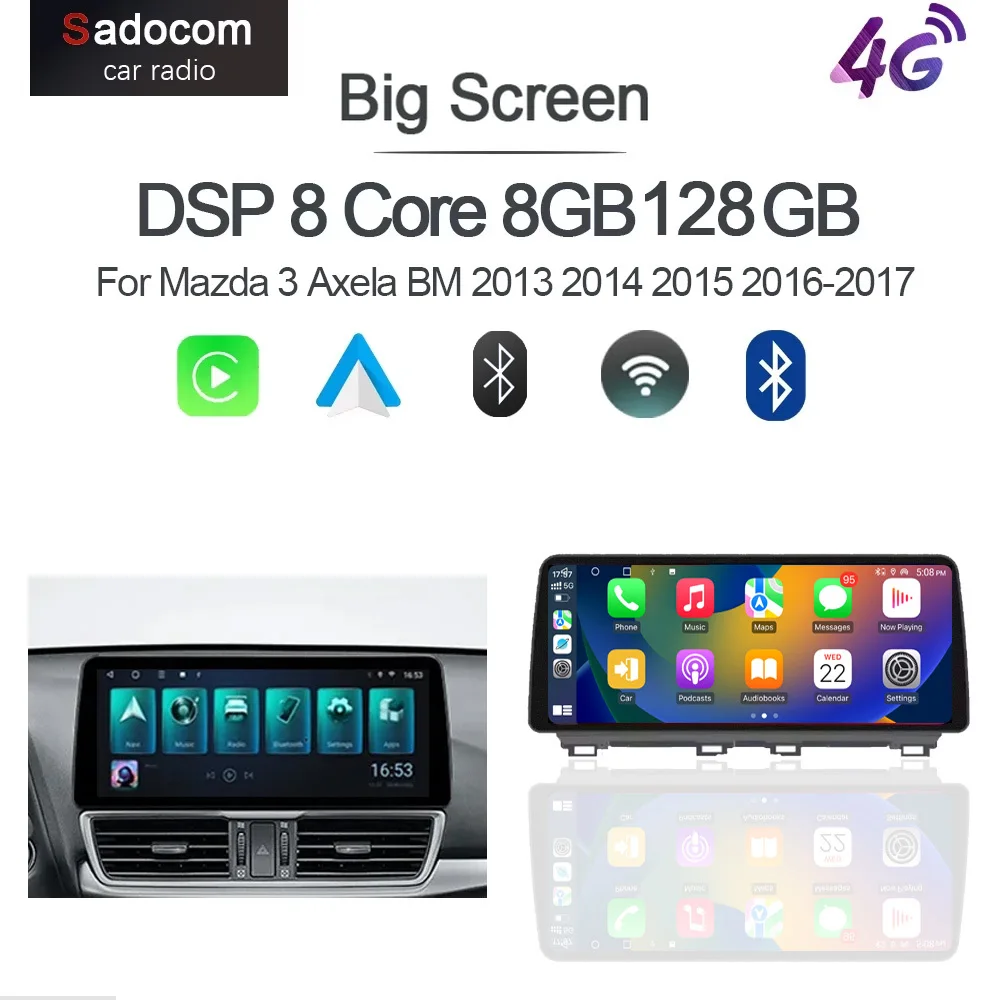 CarPlay 720P 8G + 128GB 14 reproductor de coche GPS estéreo Radio navegación autoradio WiFi navegación para Mazda3 3 Axela BM 2013 - 2019