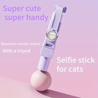 Mini cute cartoon cat selfie stick; handheld, grip, portable selfie stick for mobile phone