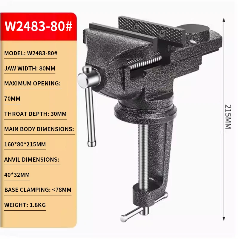 

Mini Bench Vise for Home Use Compact Workbench Vise Small Clamping Fixture Heavy-Duty Precision Parallel Jaw Vise