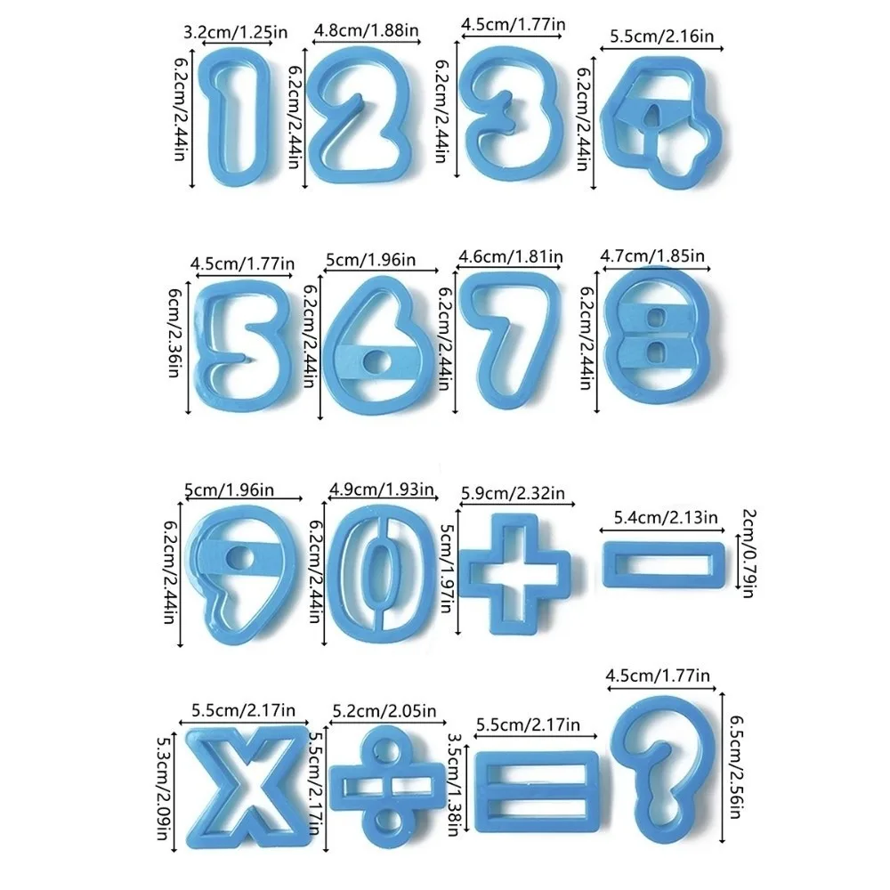 26 Letters Set Plastic Cookie Cutters 16 Numbers Set Plastic Material Alphabet Biscuit Cutters Durable Mold Easy Release Shape