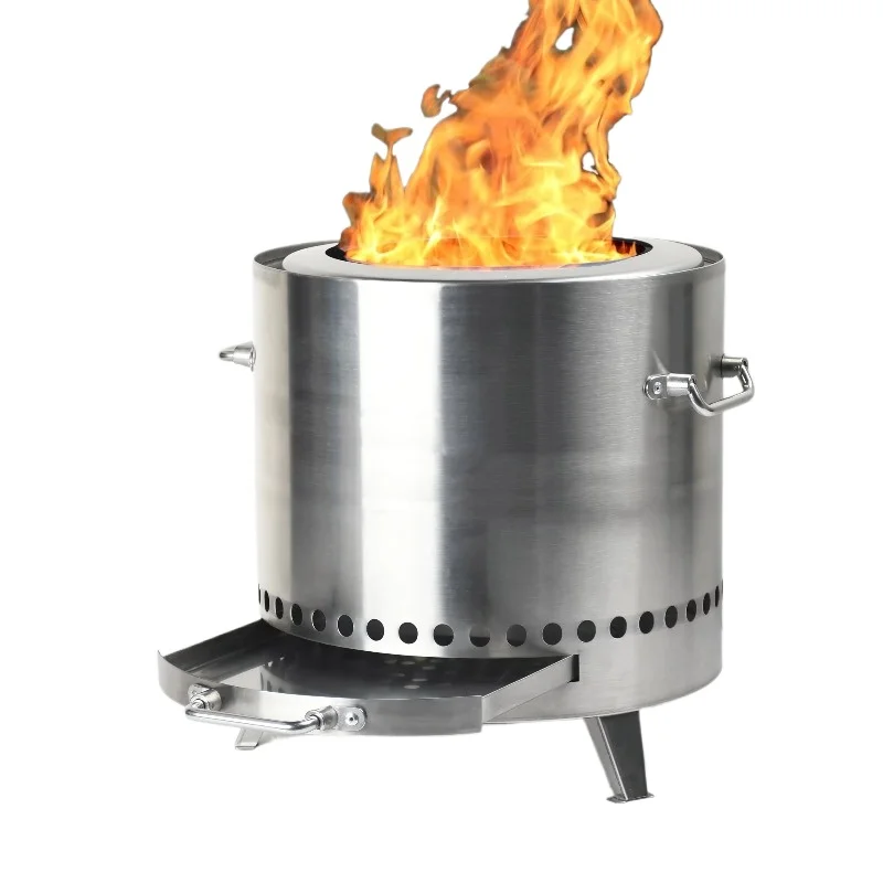 

Stainless steel outdoor charcoal firewood stove smokeless stove cooking outdoor steel fire pit garden fire pit
