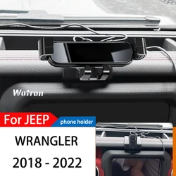 Car Phone Holder For Jeep Wrangler 2018-2022 GPS Special Gravity Navigation Mobile Bracket 360 Degree Rotating Stand Accessories