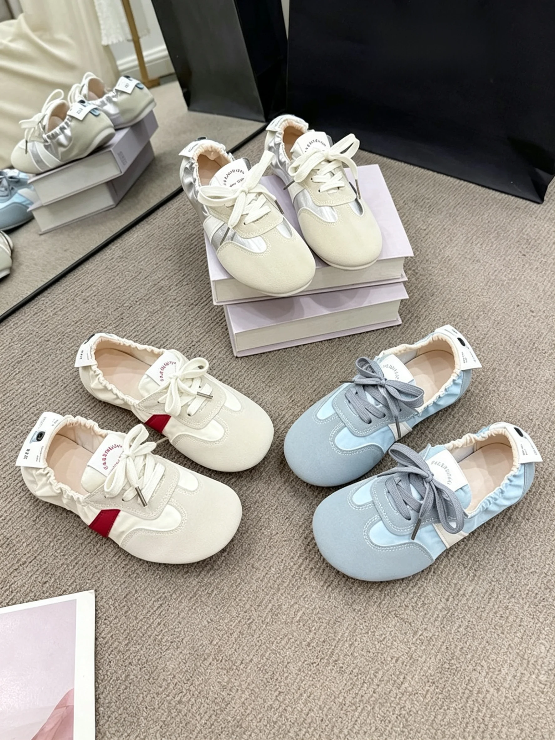 unini-バレエフラットシューズ女性のラウンドトゥスリッポン夏の新しいスタイルファッショナブルな平底ローマスタイルクロスバンドシューズ