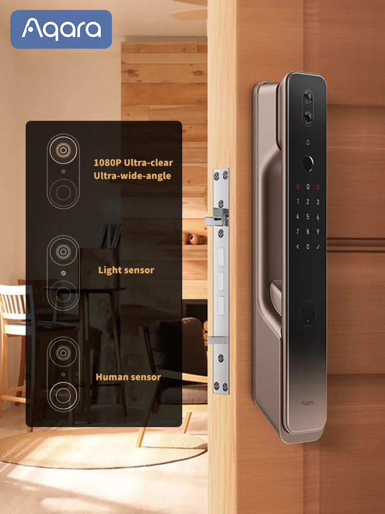 Aqara Smart Door Lock H100 Automatic Cat Eye Zigbee /Body/Light Sensor NFC Bluetooth Fingerprint Unlock For Homekit Aqara App