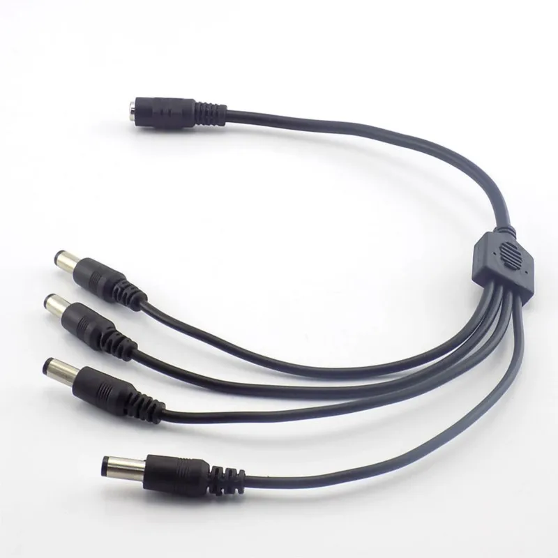Gakaki 1 Pc Wholesale 2.1*5.5Mm 1 Female To 4 Male Splitter Plug Cable Surveillance Dc Power Supply 12V For Cctv Video Camera B5