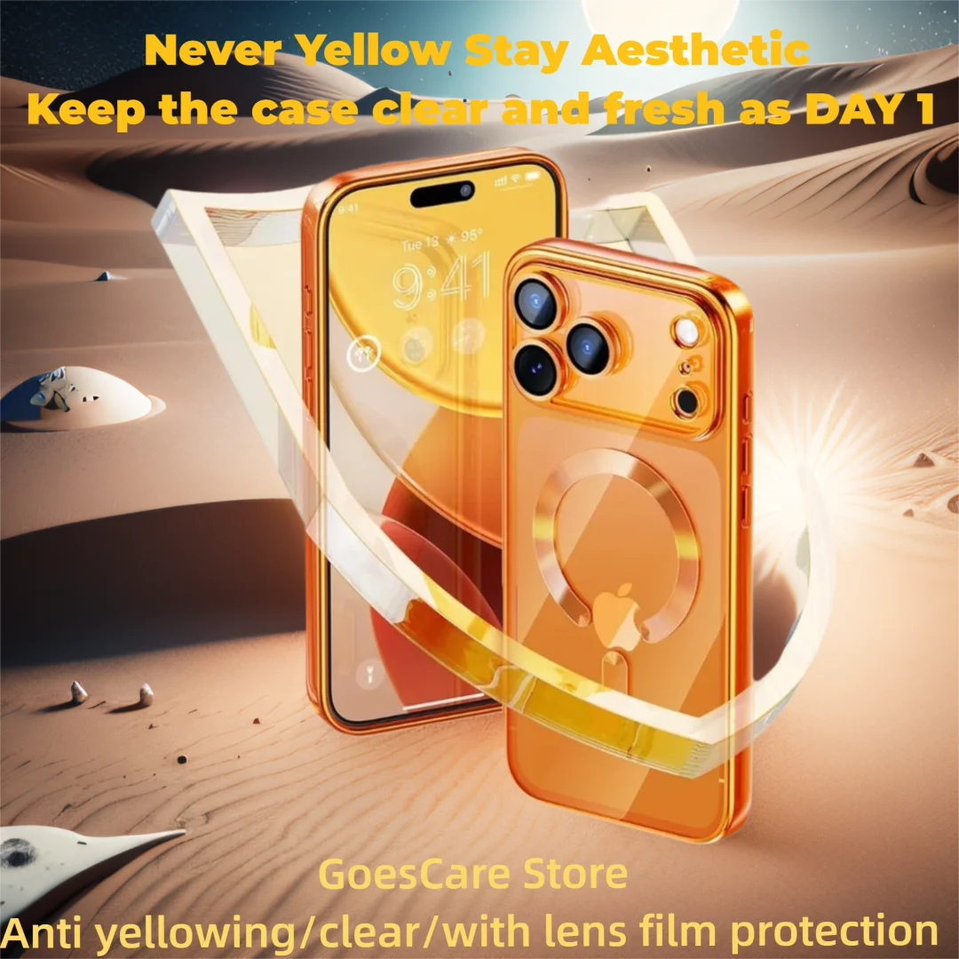 Luxo transparente chapeamento magnético caso de telefone macio para iphone 17 ar 16 plus 15 14 13 12 17 pro max magsafe deve-fe capa