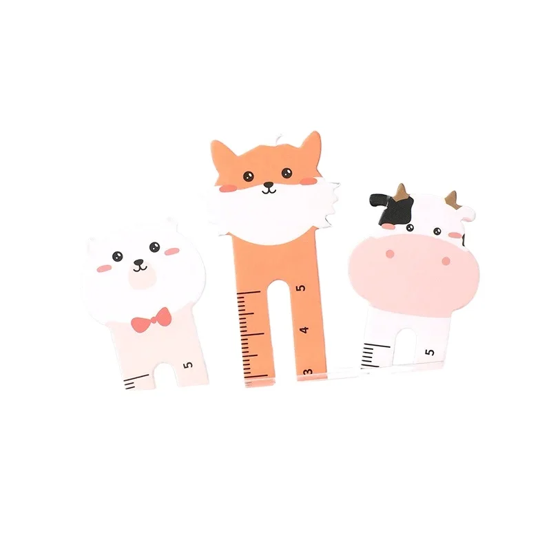 50pcs Cartoon Cute Animal Paper Bookmarks Card Suit Mini Ruler Bookmarks Markers Clip Student Creative Stationery Gift Awards