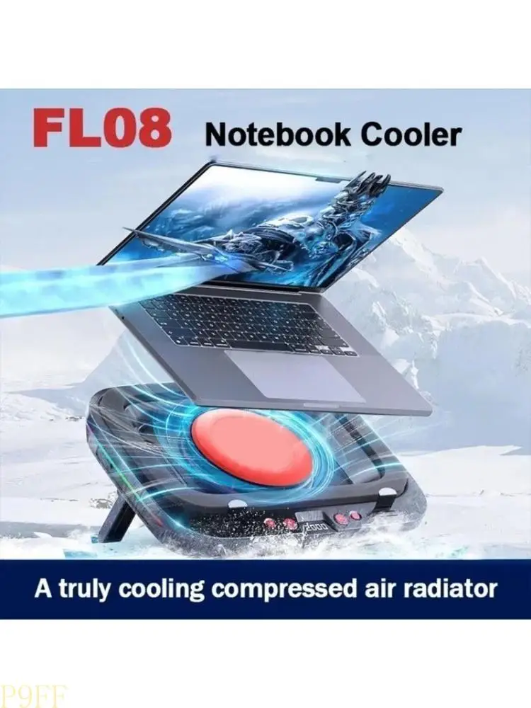 

CS1W Innovative FL08 Notebook Cooling Pad Strong Wind Cooling Stand Base Enhances Computer Efficiency