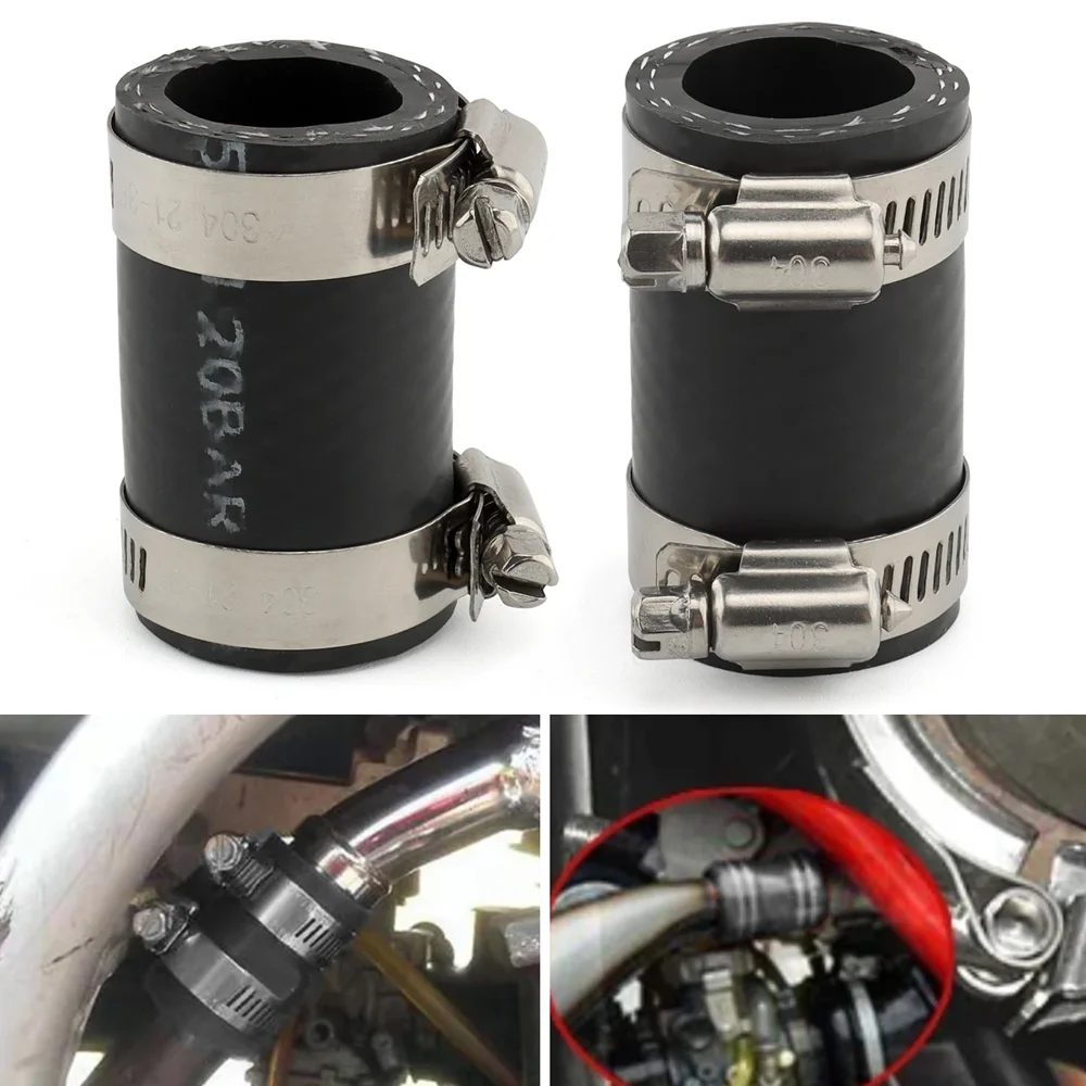 

2pcs Motorcycle Exhaust Pipe Exhaust Couplings Hose Clamps Black for Yamaha Banshee 350 YFZ350 1987-2006