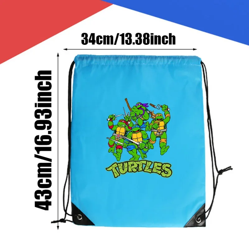 Teenage Mutant Ninja Turtles Backpacks Anime Drawstring Bag Waterproof Swim Sport Riding Pocket Portable Storage Bags Gifts