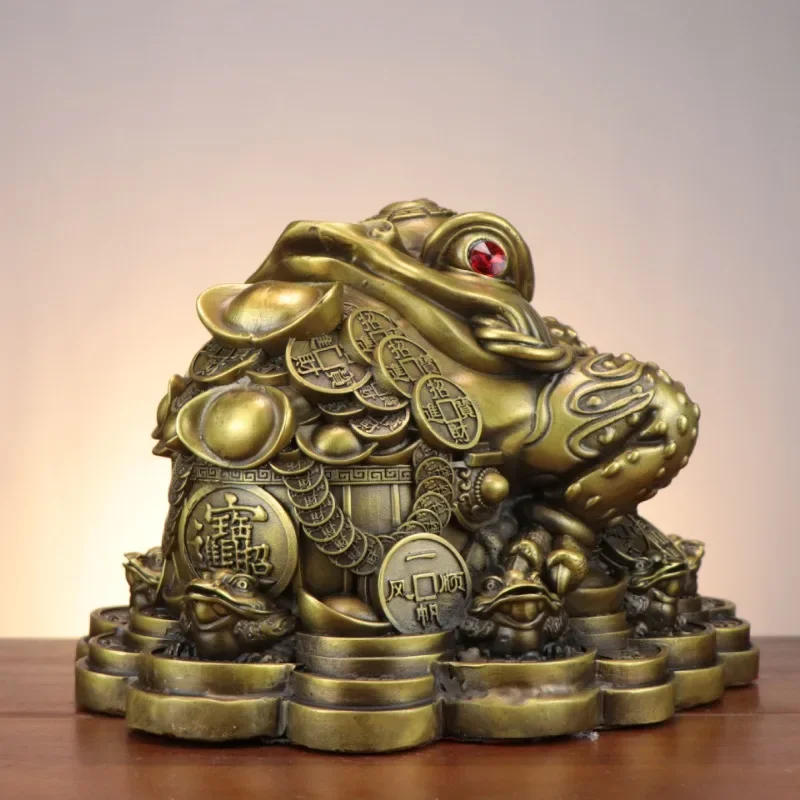 Jubao Bowl Golden Toad Home Furnishing Shop Decoration with The Fu Character Toad