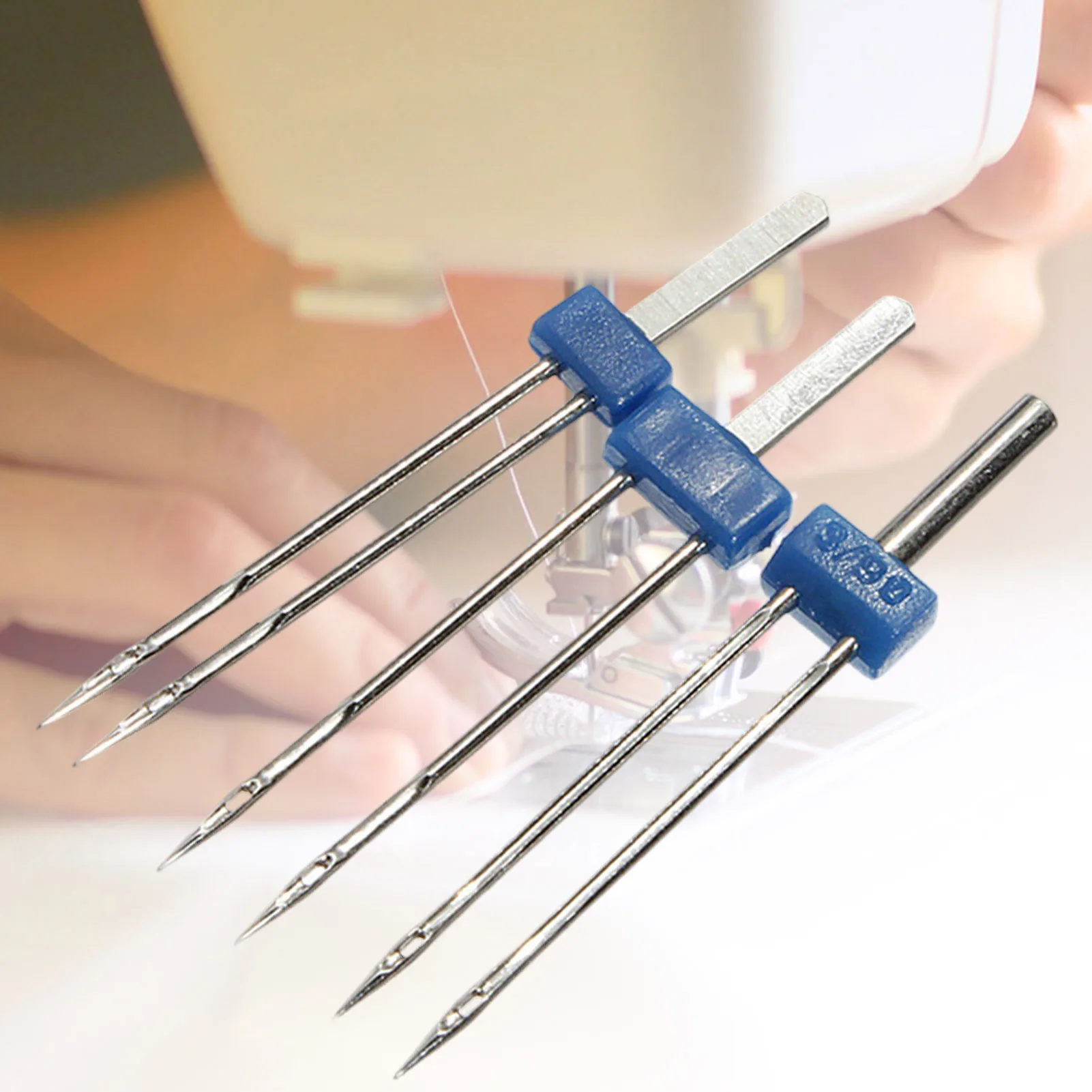 3pcs Twin Needles Set for Sewing Machine Stainless Steel Straight Pins Stitching Stretch Fabrics Sewing Enthusiasts Gift