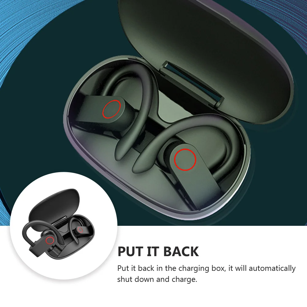 

1 Set Earphone Wireless Headset Hanging Type Stereo Sound Noise Reduction High Definition Call Auto Power On