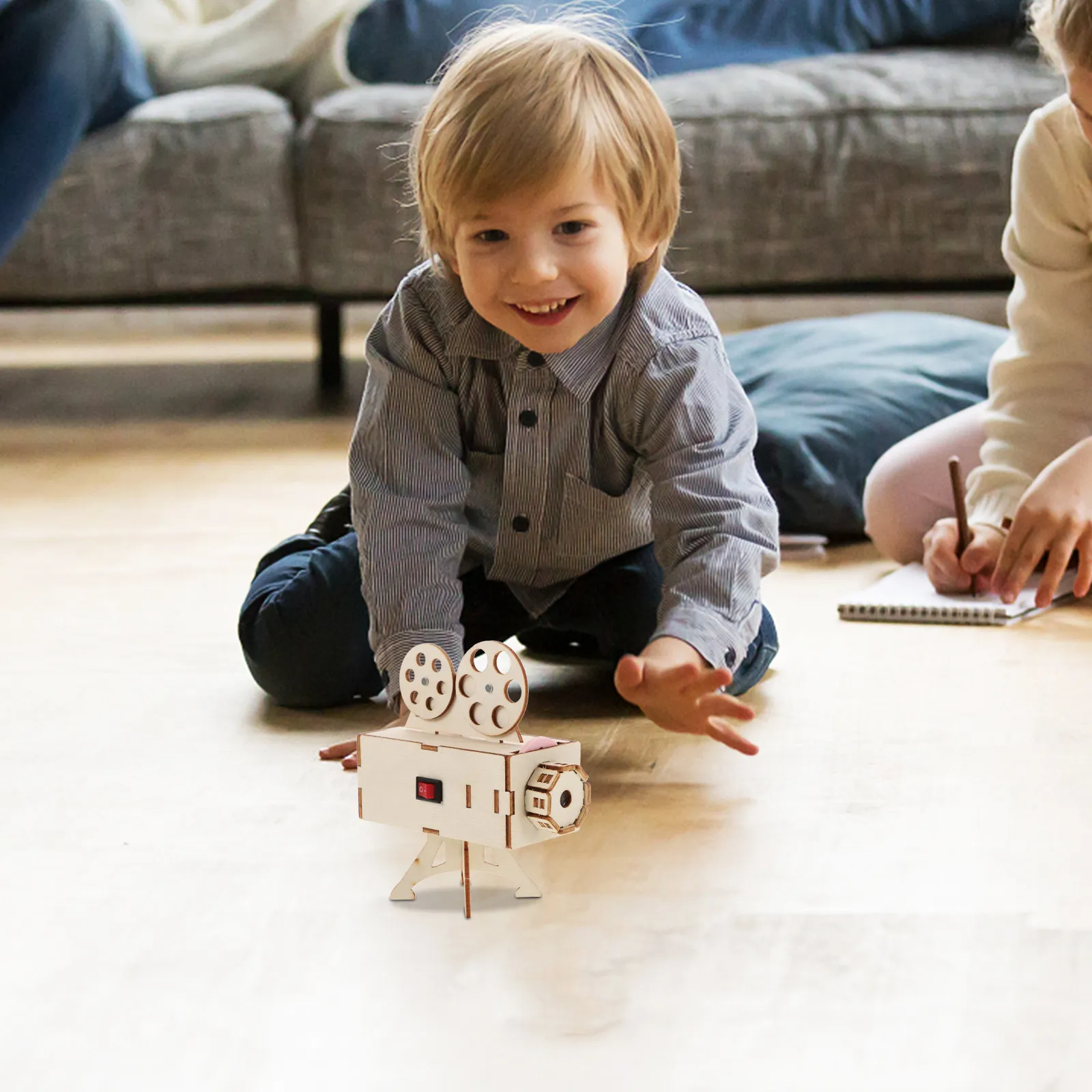 1Set DIY Wooden Science Projector Kit for Kids Enhances Creativity Fine Motor Skills Family Bonding Activity