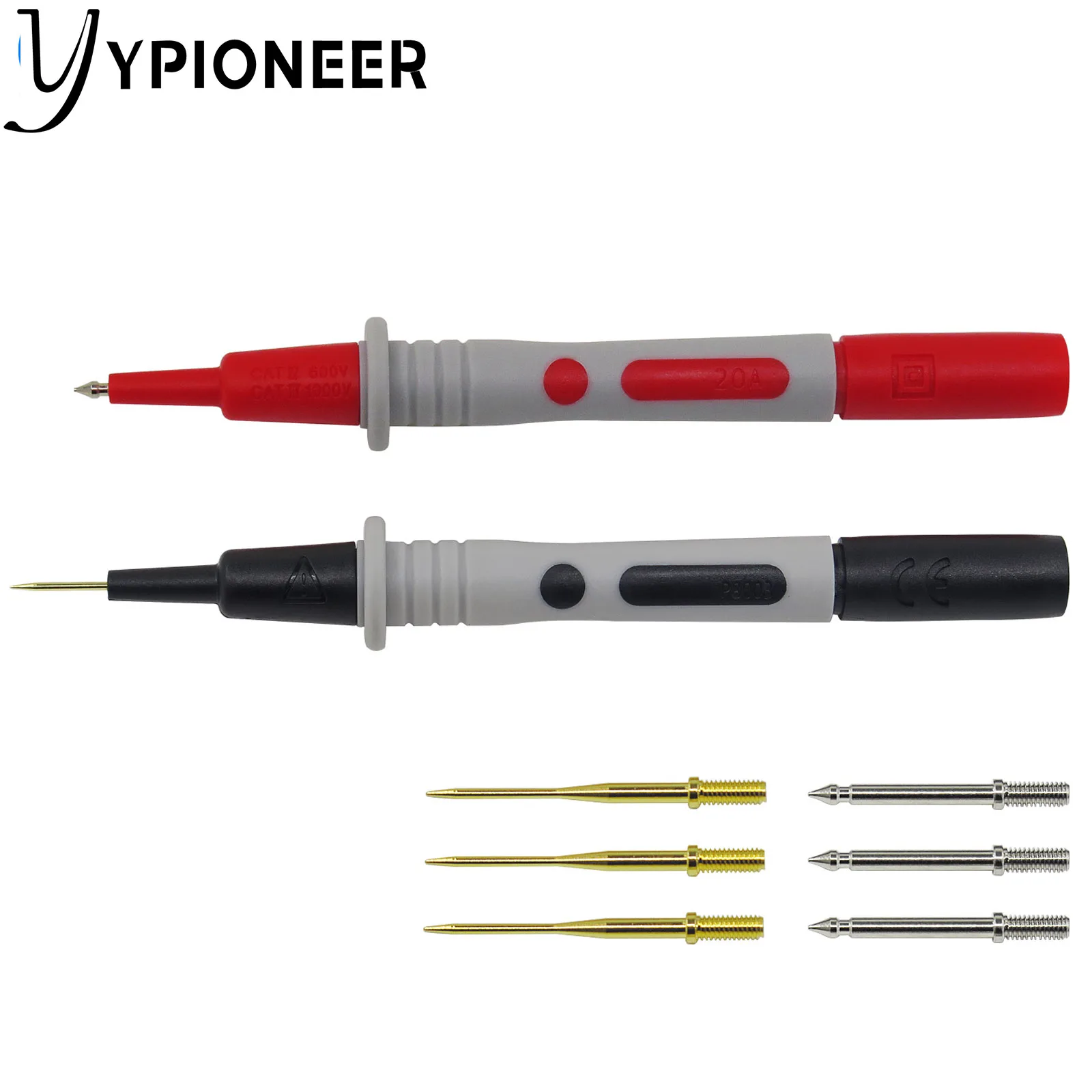 YPioneer P8003 2 قطعة اختبار المتعدد التحقيق مع استبدال الدقة تحقيقات حادة موصلات اختبار المتعدد