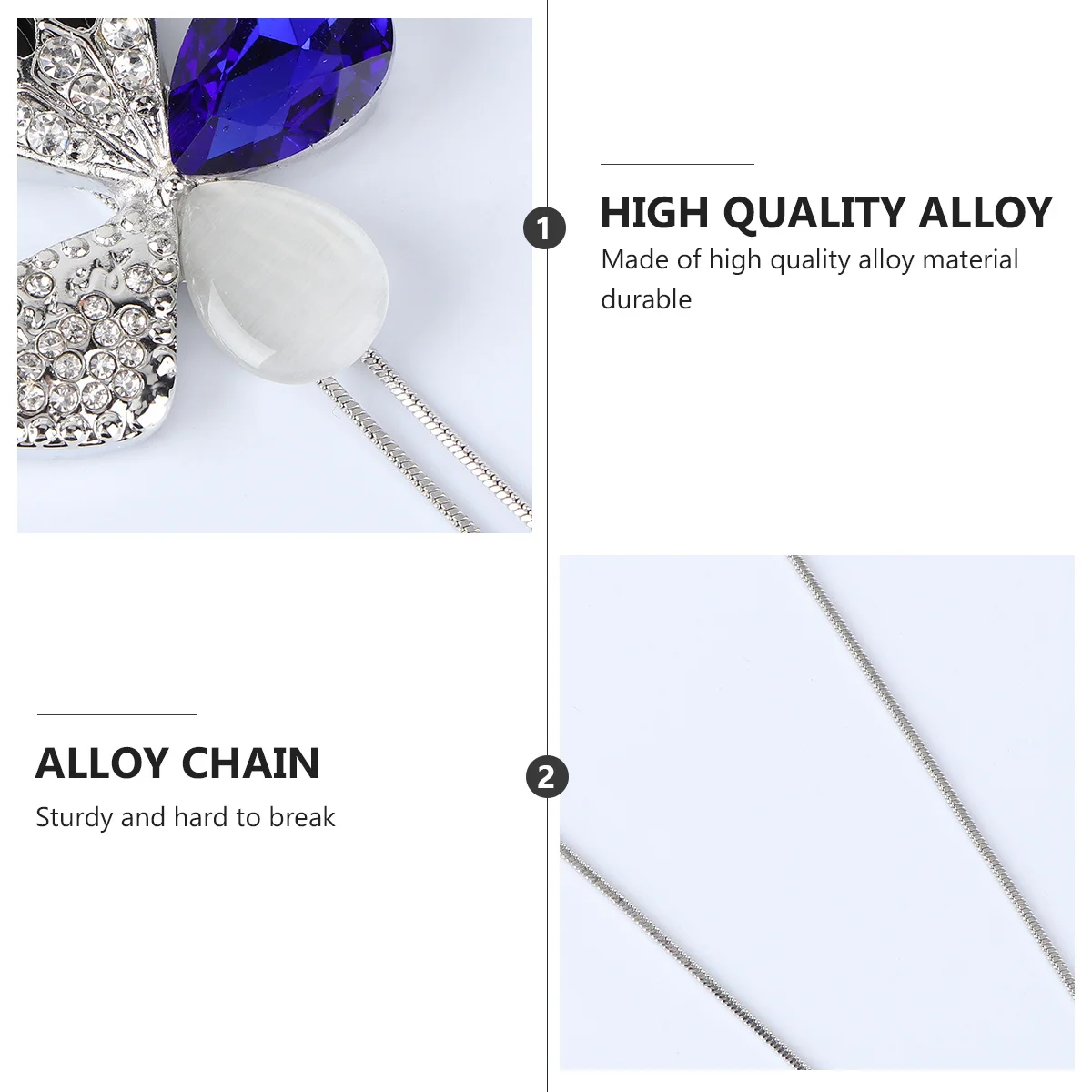 

1pc Crystal Necklace For Women Alloy Sweater Chain Elegant Pendant Jewelry Gift For Party Wedding Daily Wear Choker
