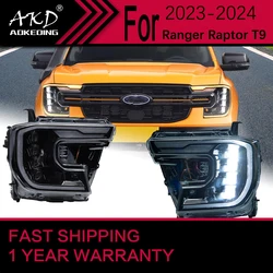 Car Lights for Ford Ranger Raptor T9 LED Headlight 2023-2024 Ranger T9 Head Lamp Drl Projector Lens Automotive Accessories